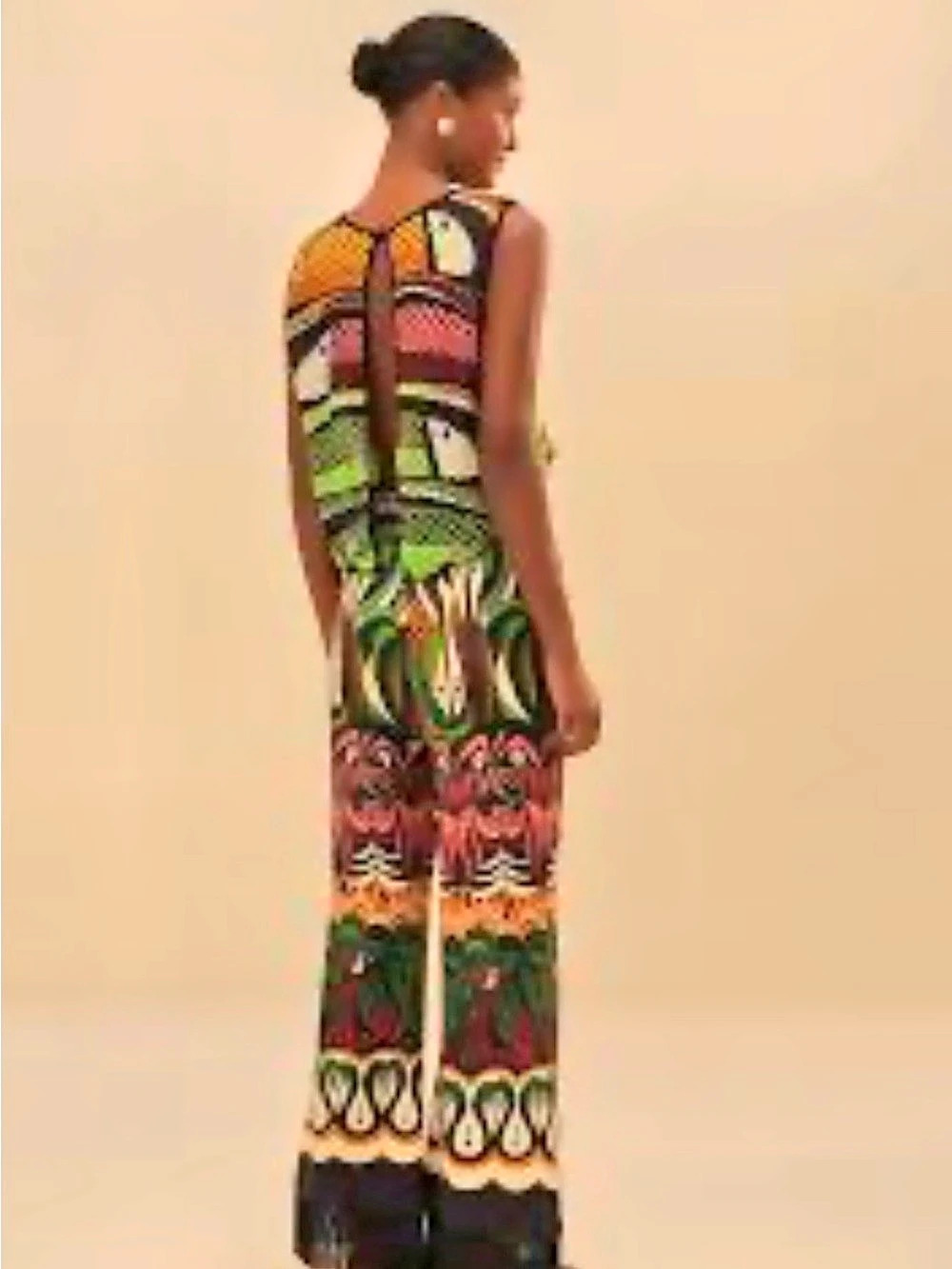 NWT Farm Rio Wide Leg Coconut Tree Flow Fringe Pants